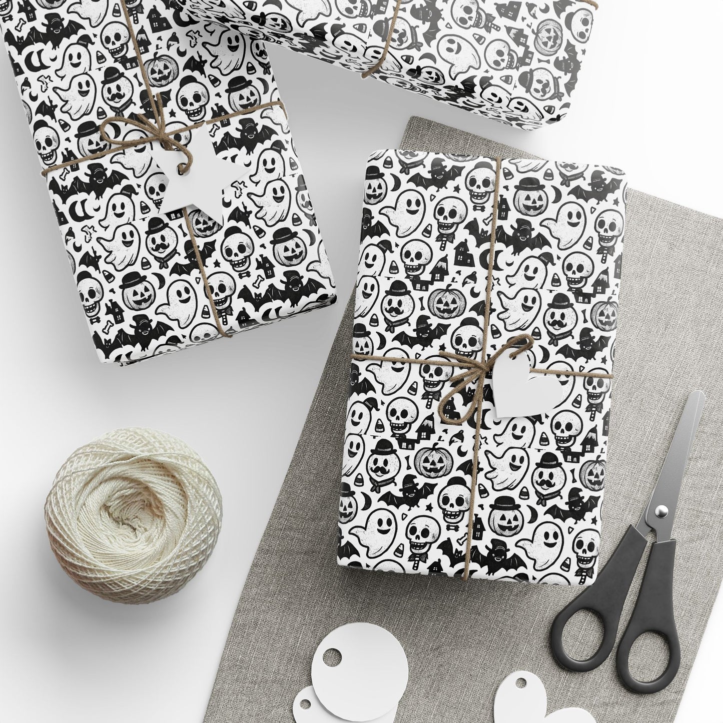 Stylish Wrapping Paper for Unique Gifts, Skull Print Gift Wrap, Halloween Party Supplies, Eco-Friendly Gift Wrapping, Home Decor Accent