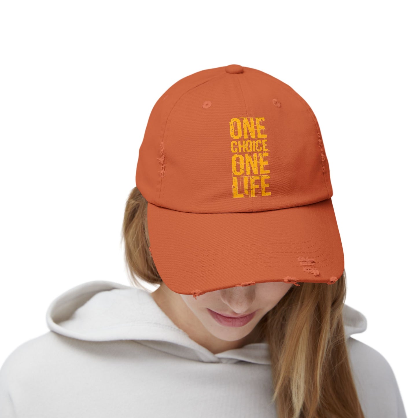 Unisex Distressed Cap - Motivational Hat, Everyday Wear, Casual Style, Gift for Friends, Trendy Cap, One Life Design