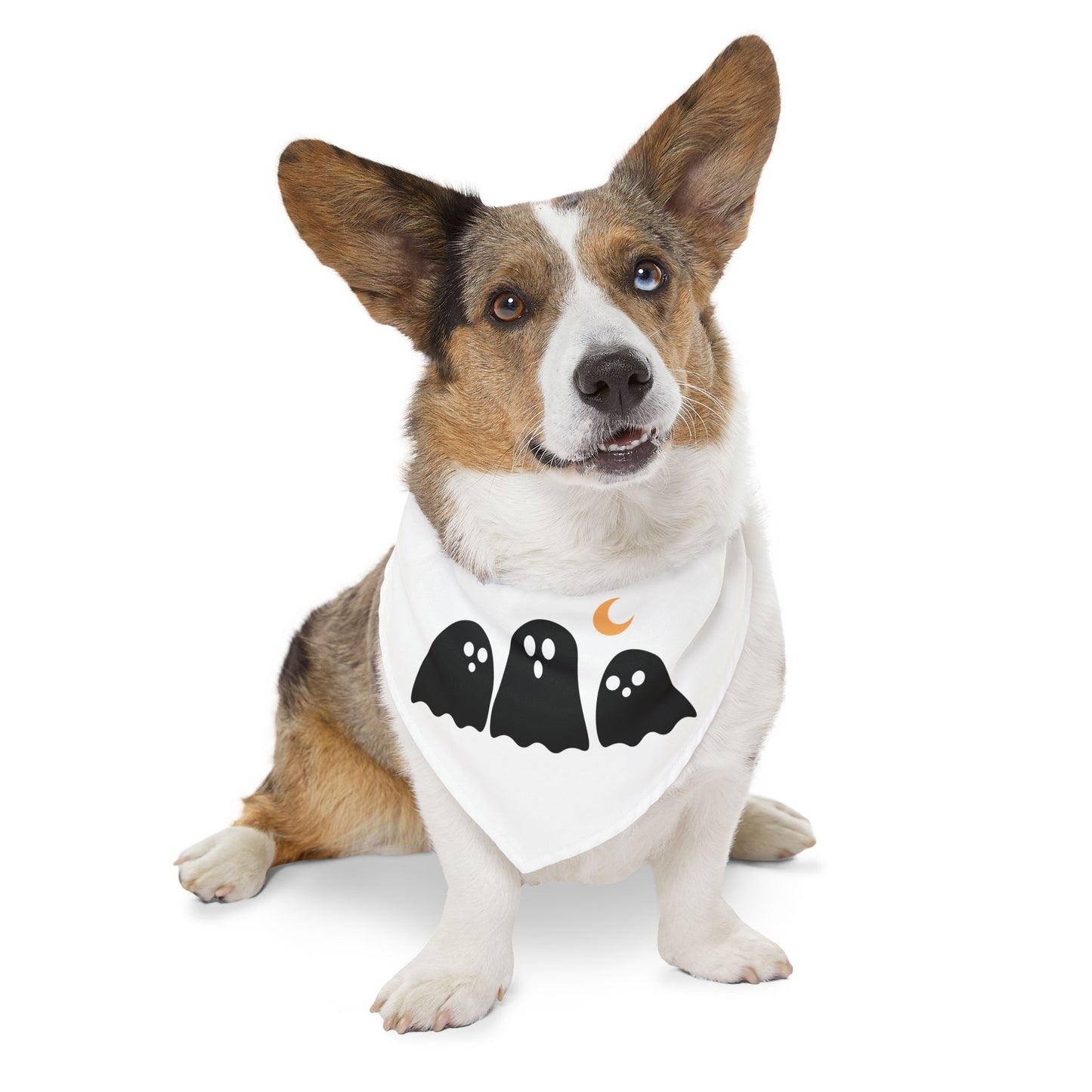 Halloween Pet Bandana Collar, Cute Ghost Design, Dog Accessories, Pet Costume, Spooky Season, Holiday Wear, Gifts for Pet Lovers