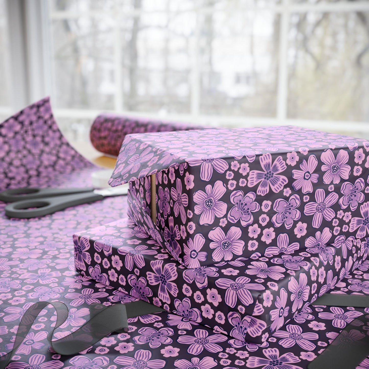 Charming Floral Wrapping Paper, Gift Wrap for Birthday, Wedding, Baby Shower, Holiday Celebrations, Decorative Gift Wrapping, Eco-friendly