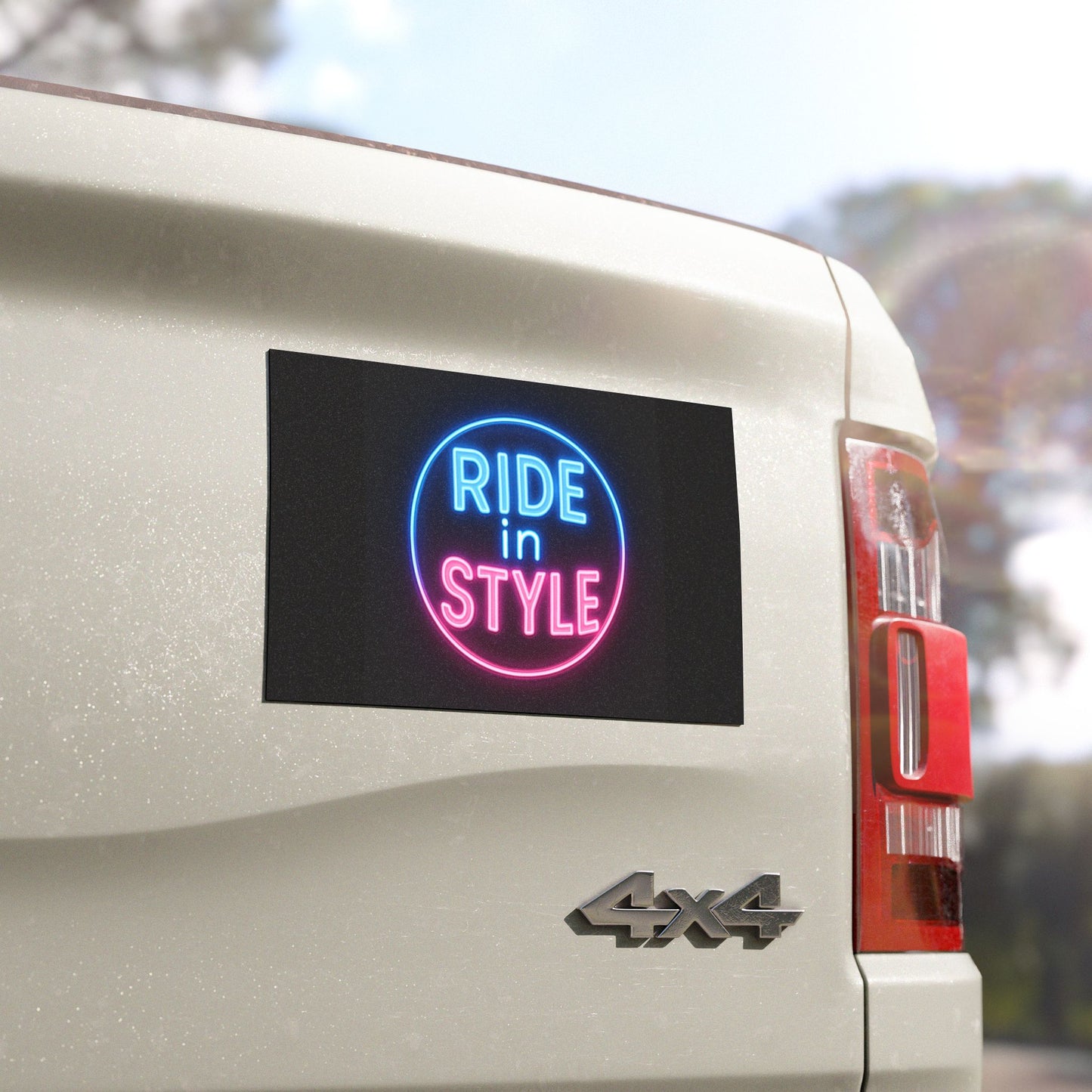 Neon Ride in Style Car Magnets | Fun Auto Decor, Car Accessories, Gift for Drivers, Road Trip Essentials, Unique Vehicle Charm