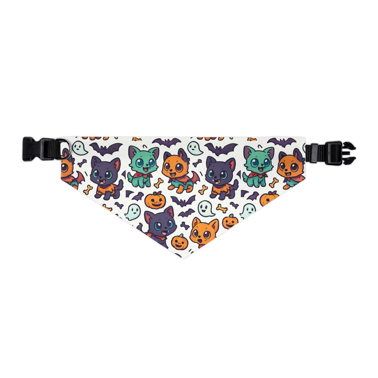 Halloween Pet Bandana Collar | Cute Cat and Pumpkin Design for Dogs, Pet Costume Accessory, Fall Celebration Gear, Trick or Treat Bandana