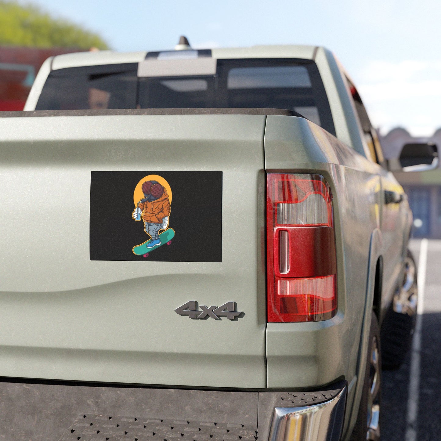 Skateboard Fly Car Magnets, Cool Decals for Cars, Fun Gift for Teens, Unique Car Accessories, Vibrant Art for Your Ride