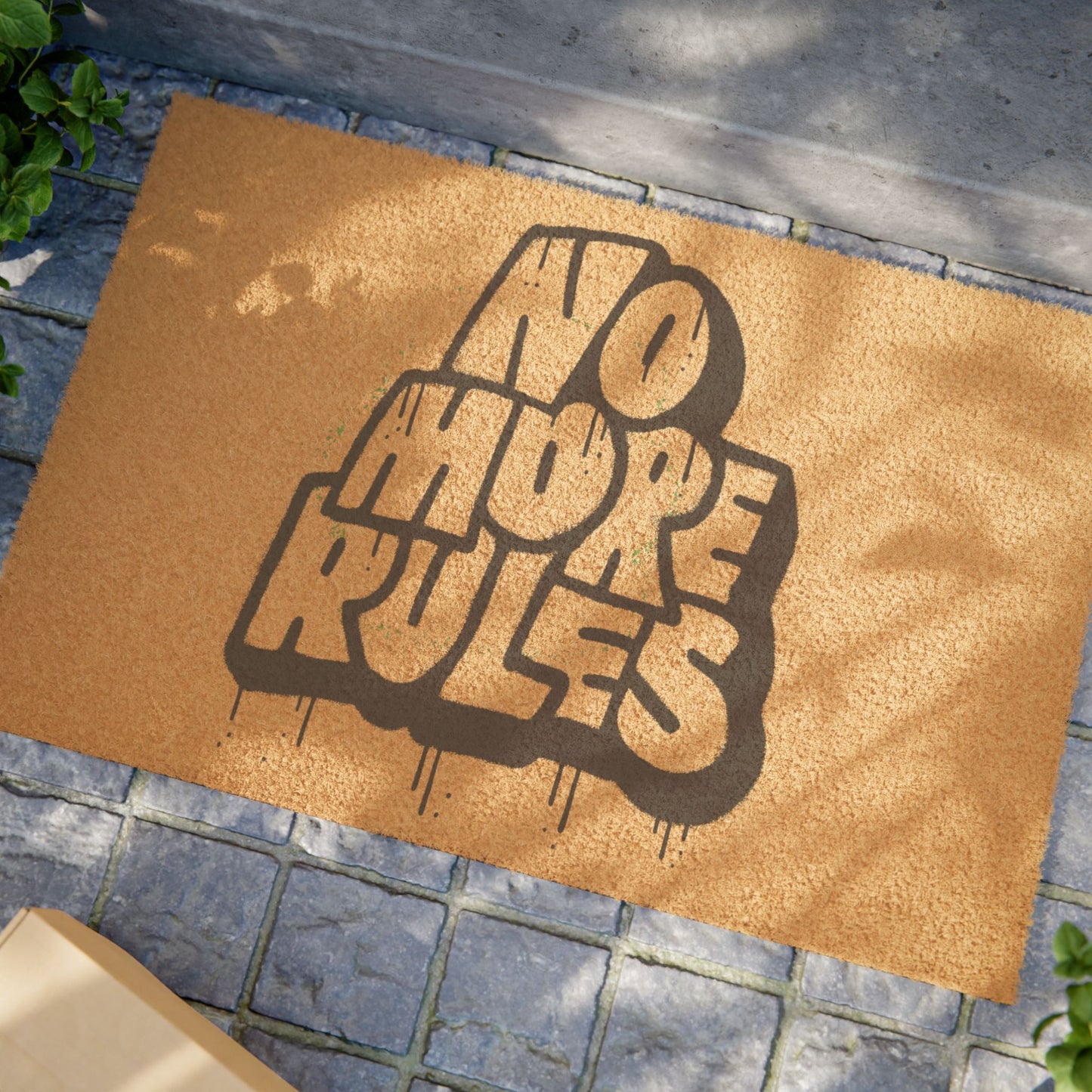 No More Rules Doormat | Fun Welcome Mat for Unique Homes | Quirky Door Decor, Housewarming Gift, Rustic Entryway Mat, Entrance Rug