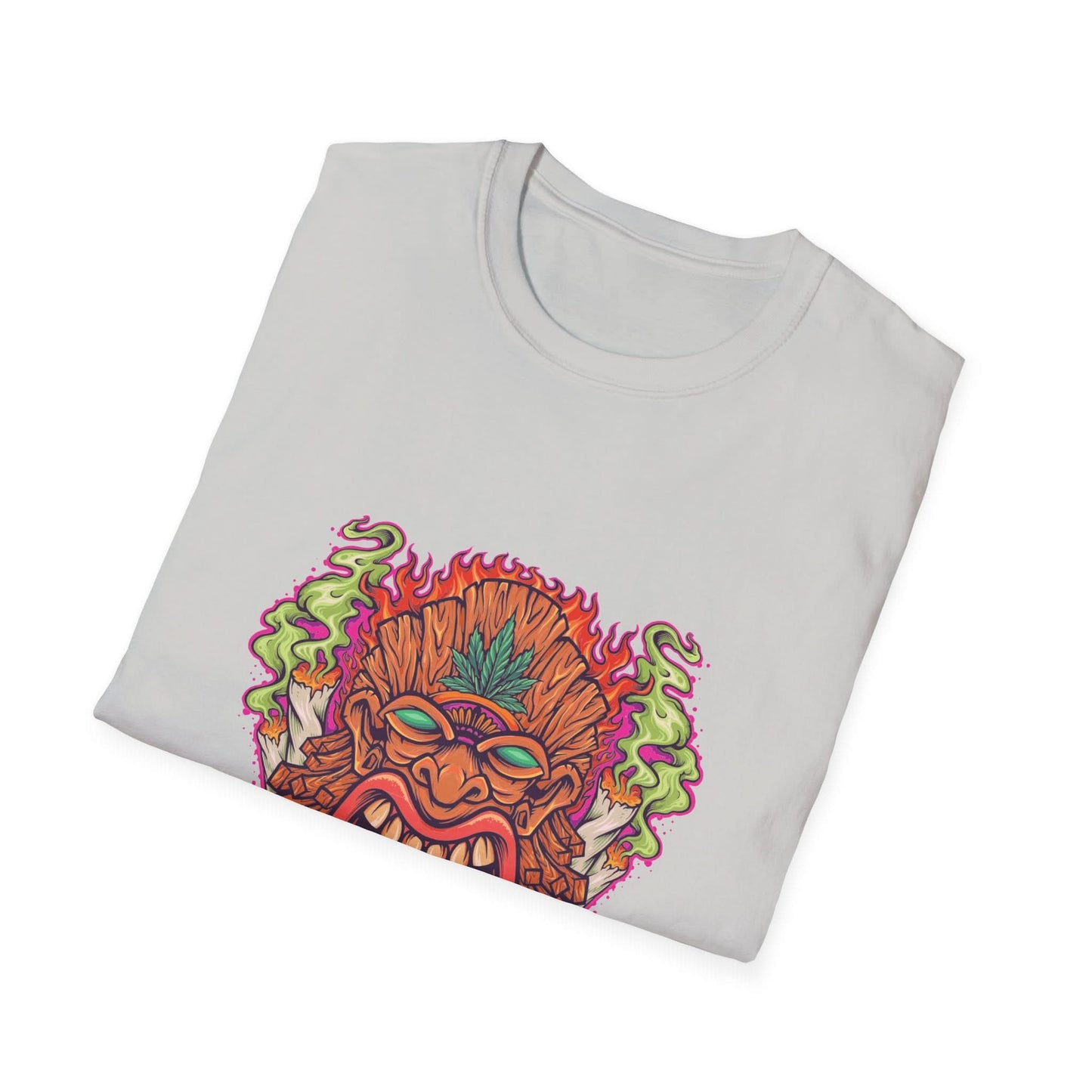 Tiki Leaf Weed Mascot with Smoke - Mleem