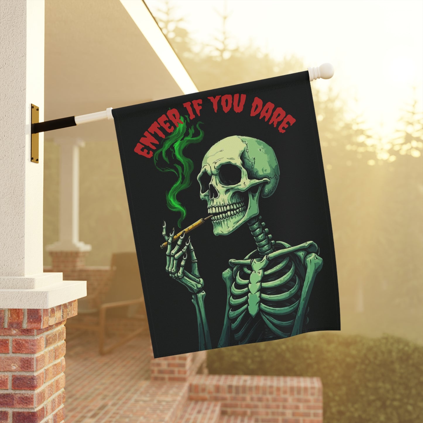 Skeleton Garden Banner, Spooky Home Decor, Halloween Yard Sign, Gothic Outdoor Decoration, Unique Gift for Halloween Lovers