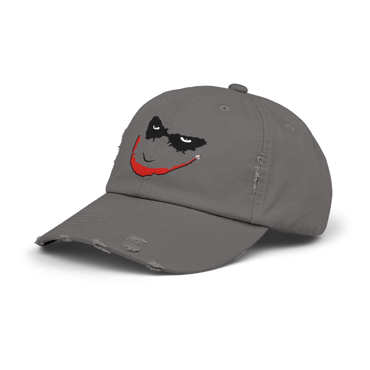 Distressed Joker Cap - Unisex Adjustable Hat for Casual Wear, Halloween, Comic Con, Gift for Fans, Vintage Style