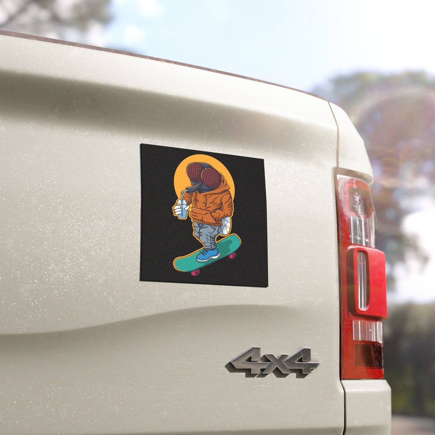 Skateboard Fly Car Magnets, Cool Decals for Cars, Fun Gift for Teens, Unique Car Accessories, Vibrant Art for Your Ride