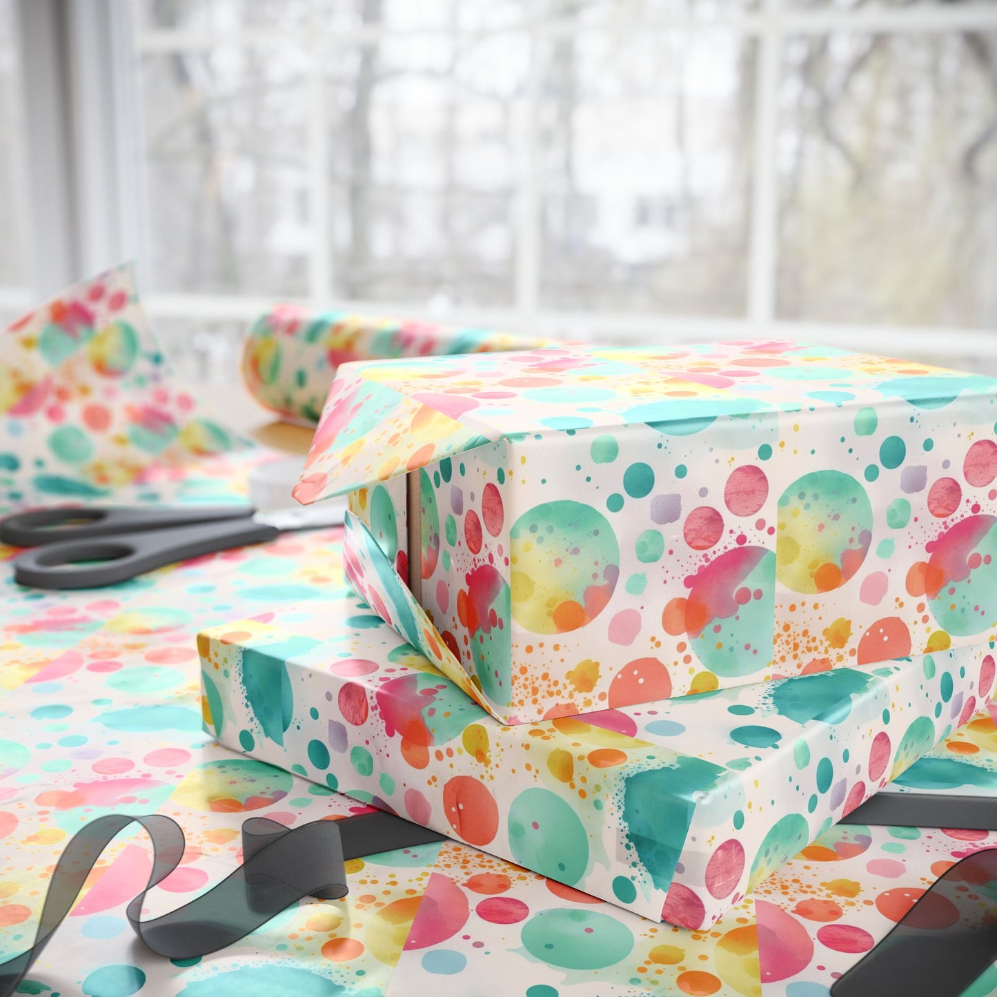 Vibrant Wrapping Paper Roll for All Occasions, Gift Wrap, Birthday, Holiday, Party Supplies, Eco-Friendly Gift Wrap