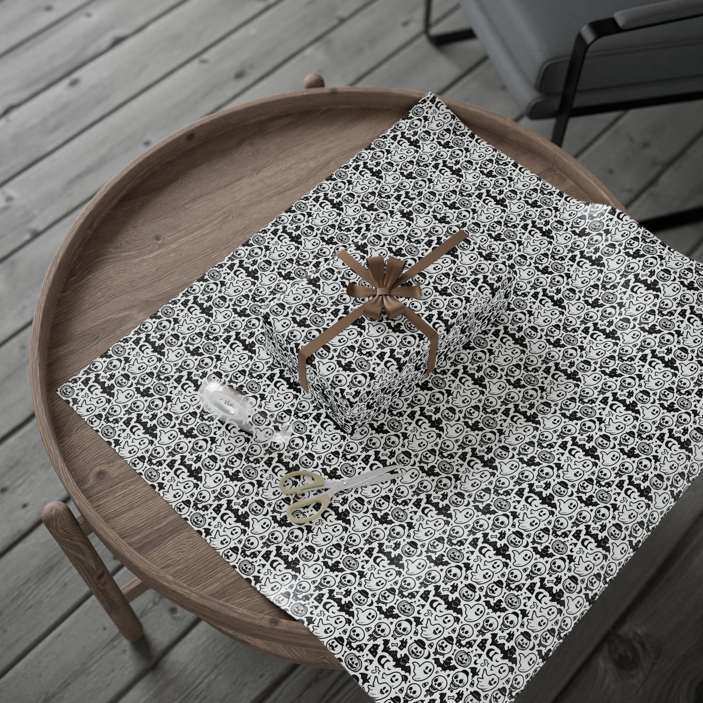 Stylish Wrapping Paper for Unique Gifts, Skull Print Gift Wrap, Halloween Party Supplies, Eco-Friendly Gift Wrapping, Home Decor Accent