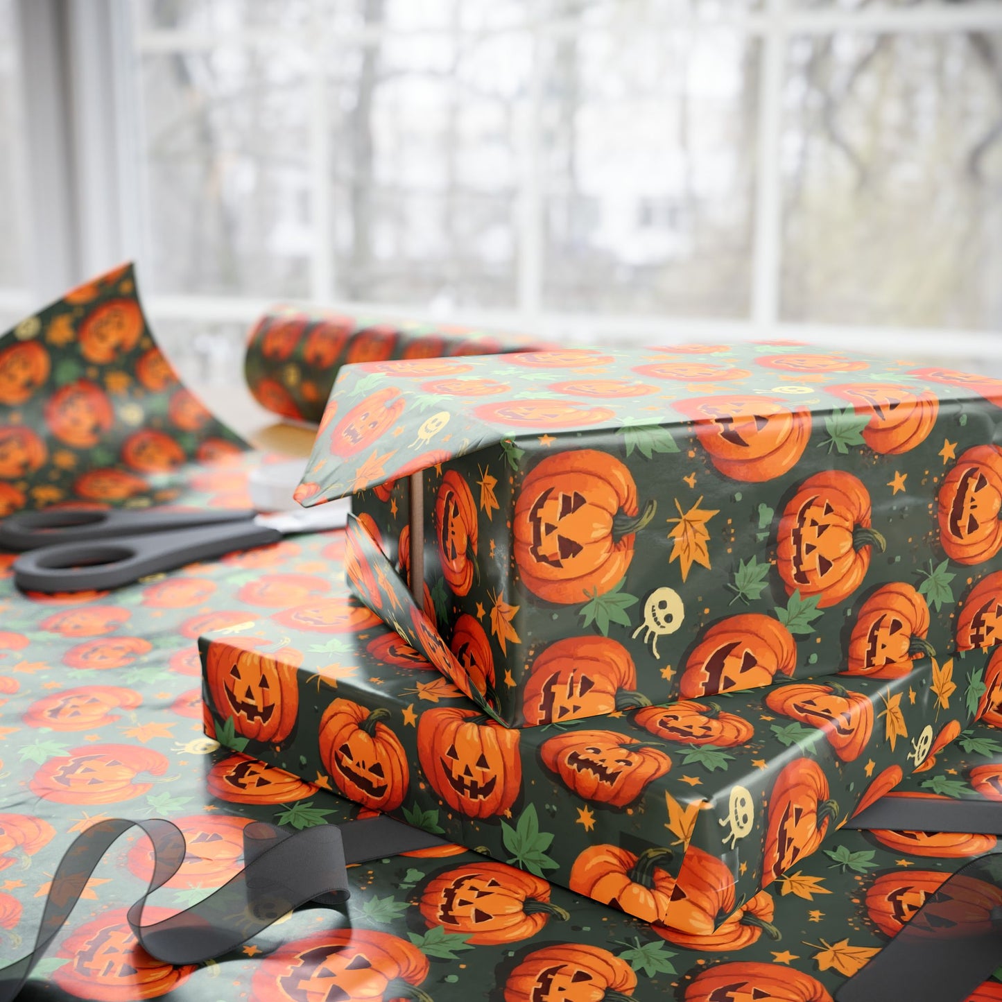 Festive Wrapping Paper Roll, Halloween Gift Wrap, Party Supplies, Fall Celebration, Eco-Friendly Wrapping Paper