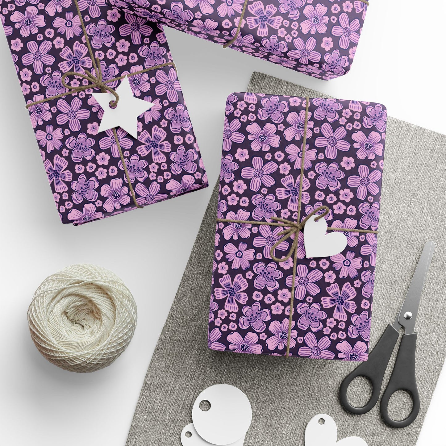 Charming Floral Wrapping Paper, Gift Wrap for Birthday, Wedding, Baby Shower, Holiday Celebrations, Decorative Gift Wrapping, Eco-friendly
