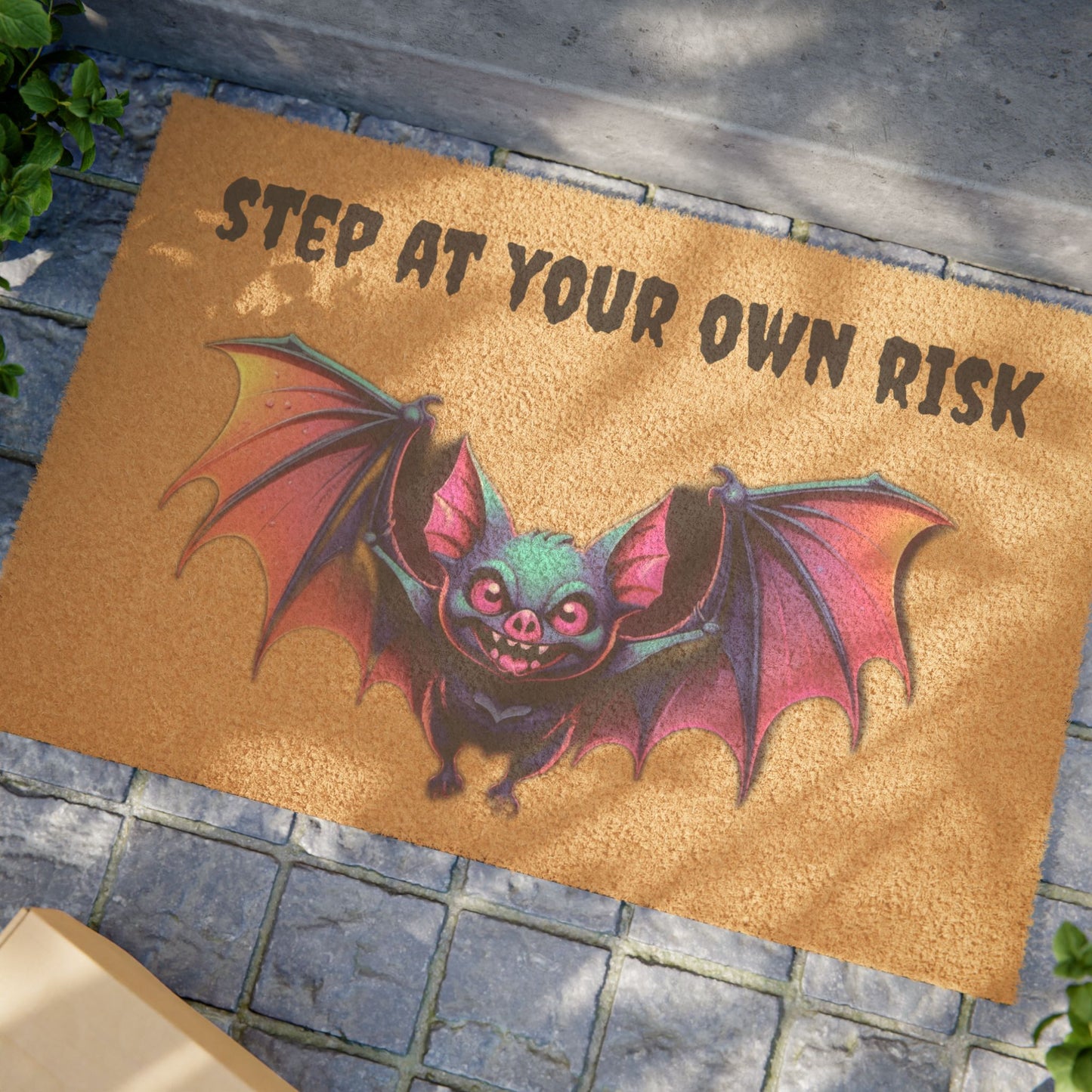 Whimsical Bat Doormat - Perfect for Halloween, Spooky Home Decor, Unique Gifts, Front Entry Rug, Bat-Themed Decor