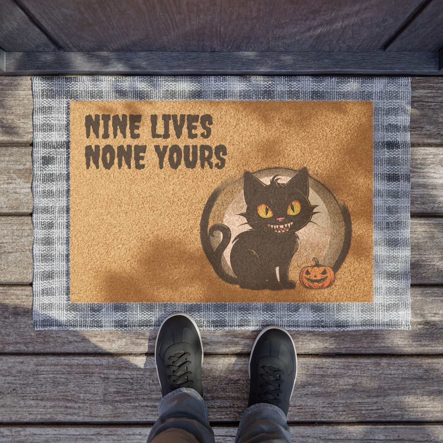 Halloween Cat Doormat, Spooky Home Decor, Fall Welcome Mat, Cat Lover Gift, Funny Door Mat, Autumn Decor