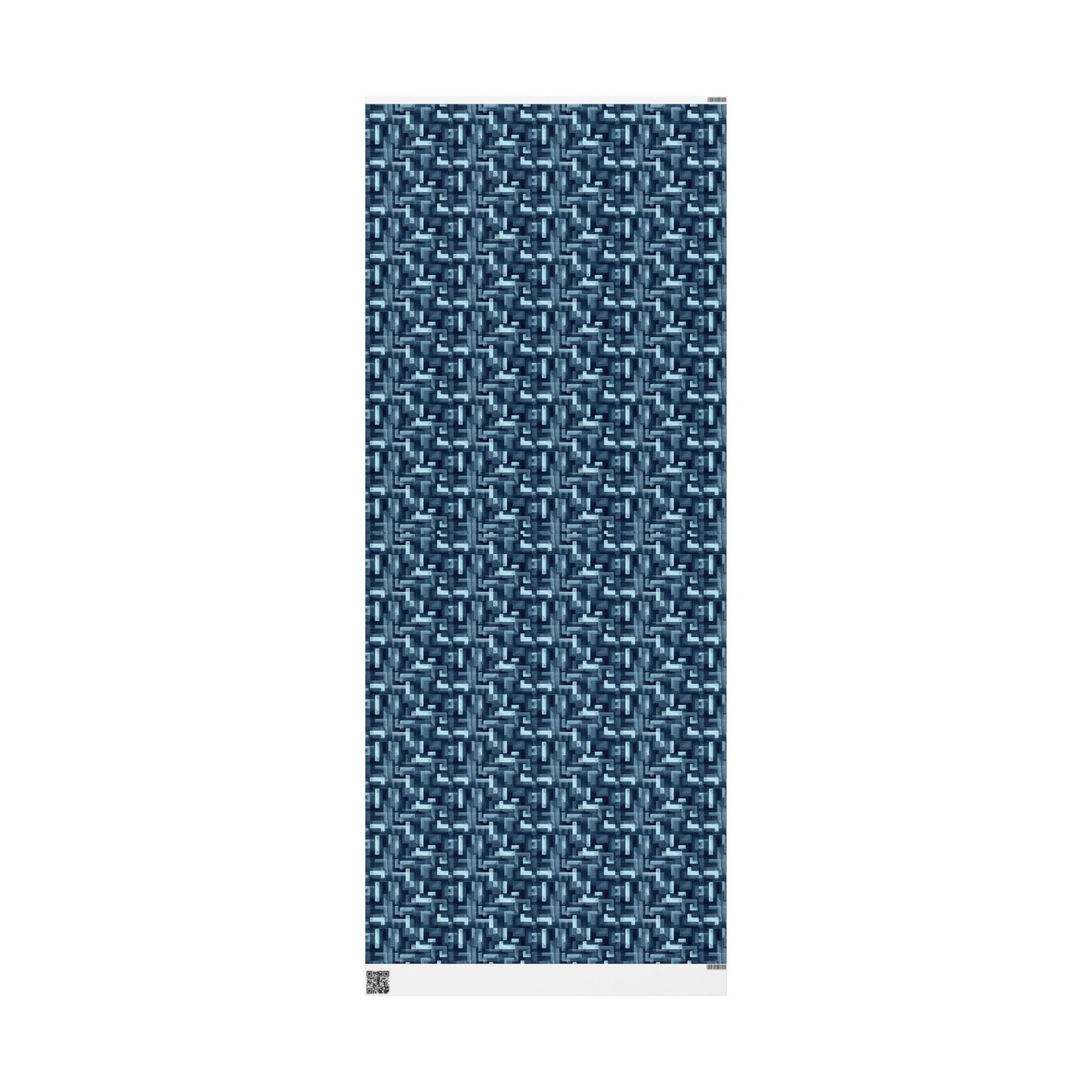 Modern Geometric Wrapping Paper Roll, Blue Abstract Gift Wrap, Stylish Packaging for All Occasions, Birthday, Holiday, Wedding, Celebration