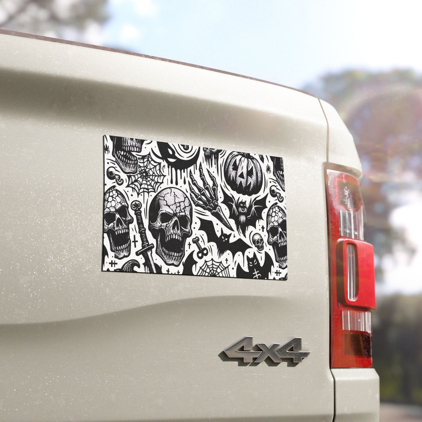 Gothic Skull Car Magnets, Halloween Decor, Spooky Car Accessories, Halloween Party Gifts, Edgy Auto Decor