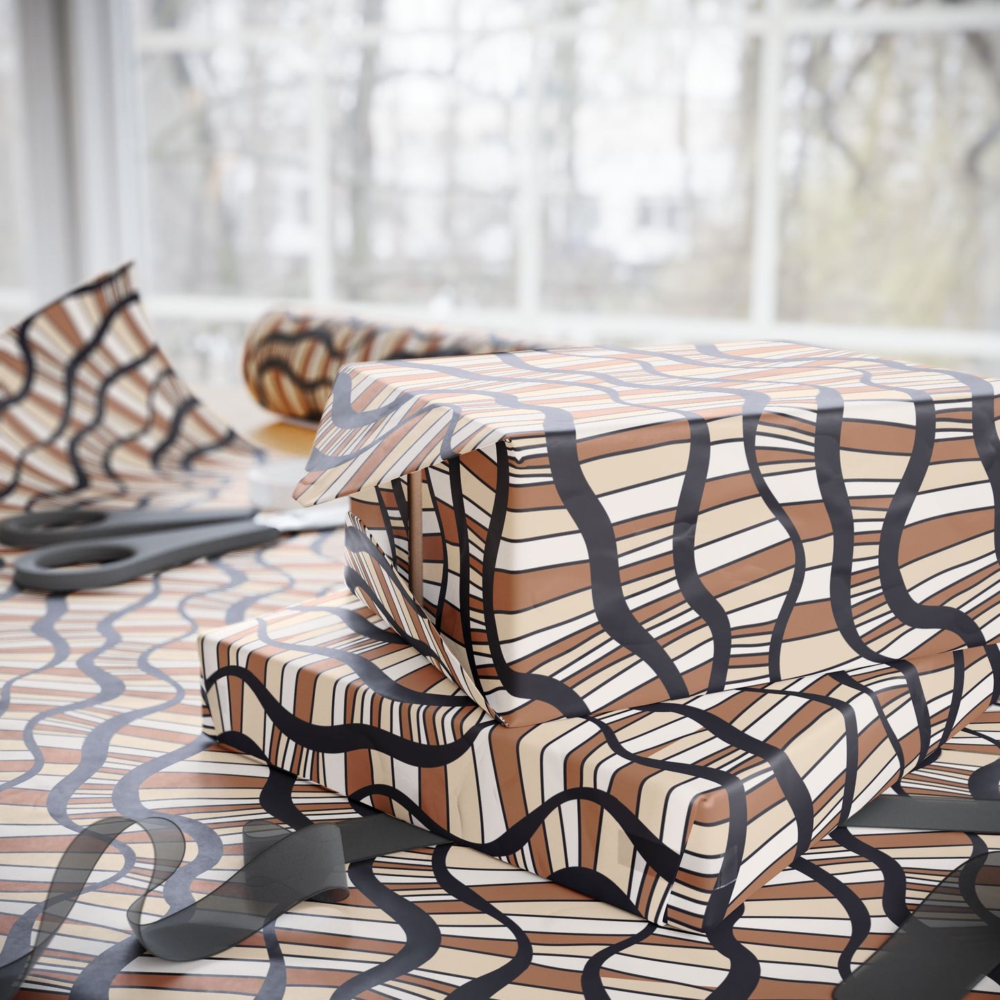 Stylish Wrapping Paper Roll for Gifts, Modern Gift Wrap, Eco-Friendly Wrapping, Holiday Decor, Birthday & Special Occasions