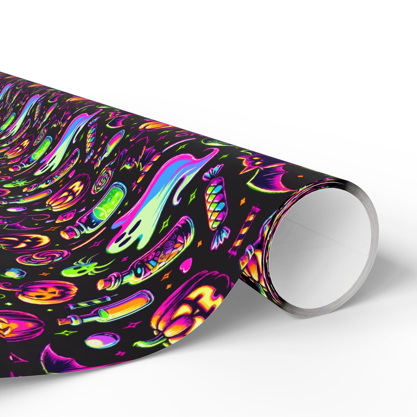 Vibrant Halloween Wrapping Paper, Colorful Gift Wrap for Birthdays, Parties, and Holidays, Unique Patterns and Designs