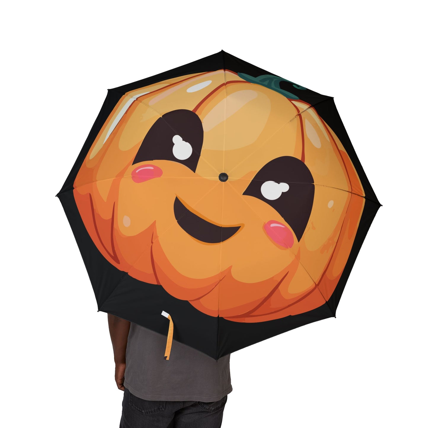 Cute Pumpkin Design Umbrella, Autumn Rain Gear, Halloween Accessory, Cute Gift for Fall, Child-Friendly Rain Protection
