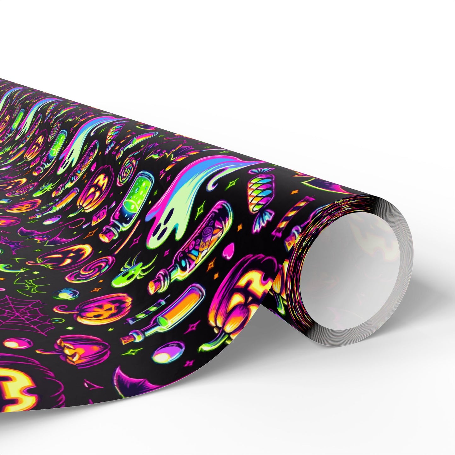 Vibrant Halloween Wrapping Paper, Colorful Gift Wrap for Birthdays, Parties, and Holidays, Unique Patterns and Designs