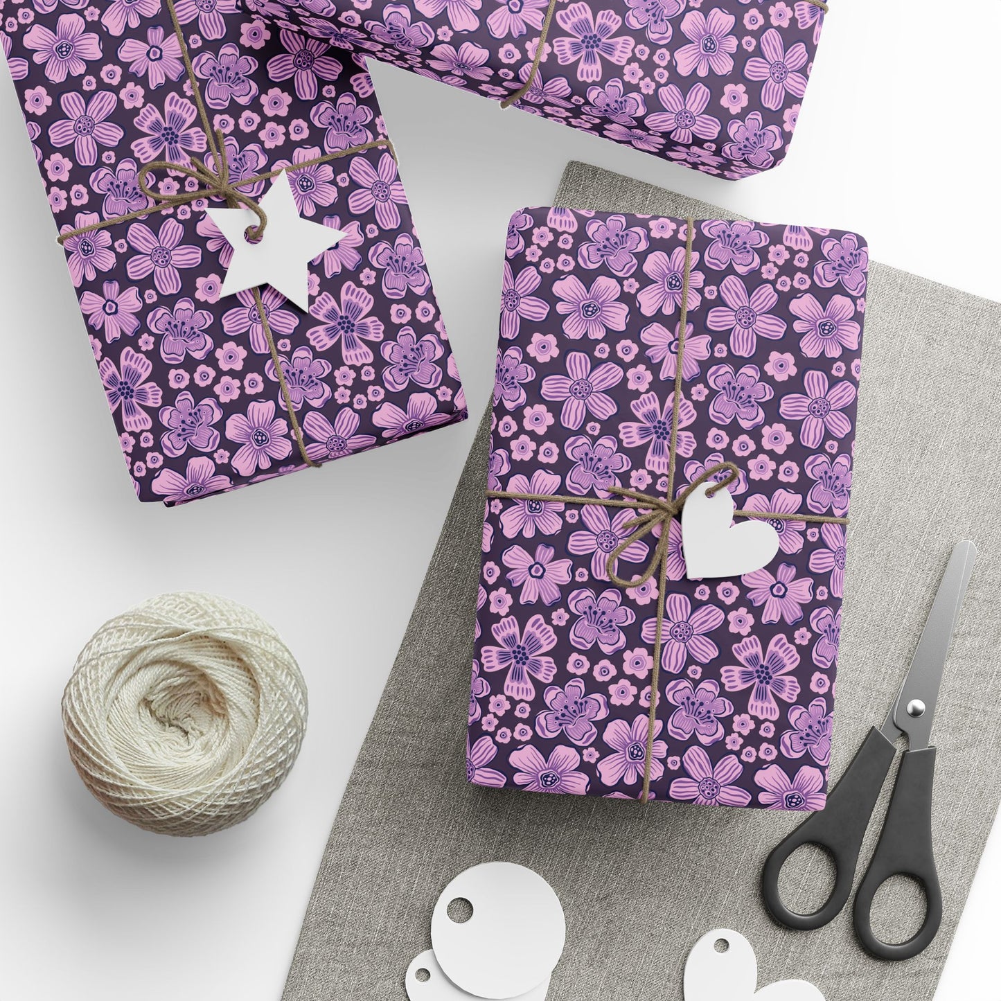 Charming Floral Wrapping Paper, Gift Wrap for Birthday, Wedding, Baby Shower, Holiday Celebrations, Decorative Gift Wrapping, Eco-friendly