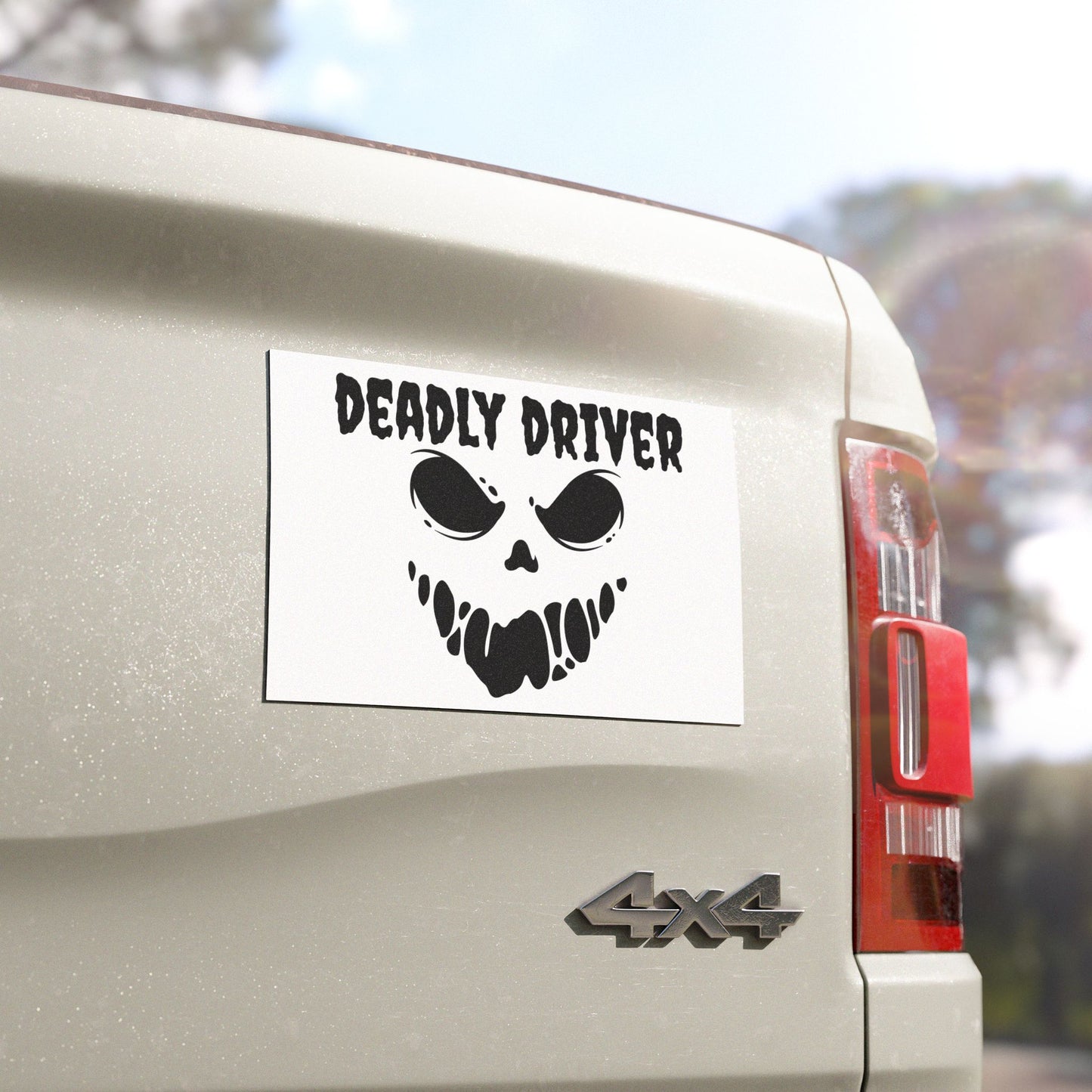 Deadly Driver Car Magnet - Funny Auto Decor, Road Trip Gift, Car Accessory, Halloween Decoration, Driver Humor