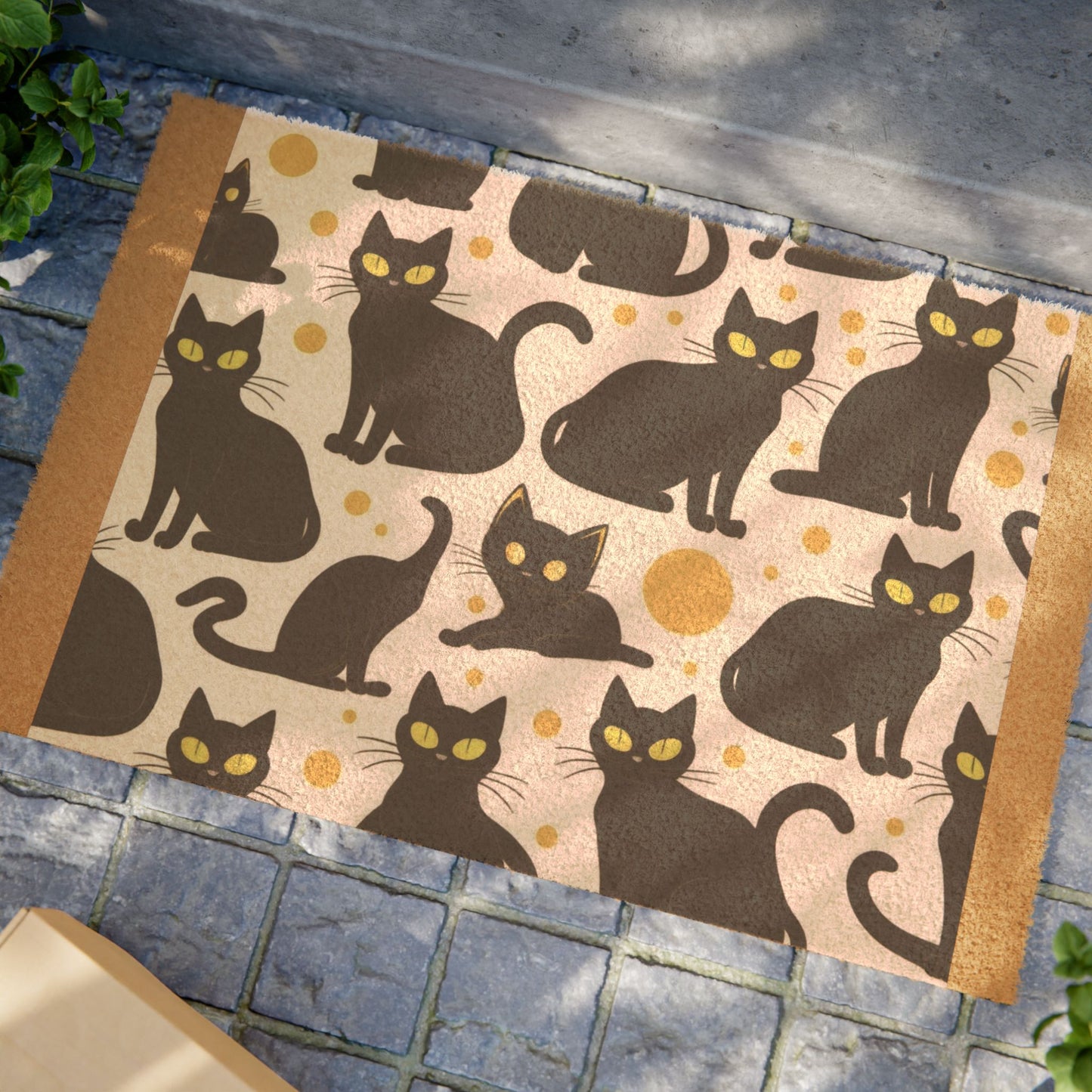 Whimsical Cat Doormat - Cute Decorative Entrance Mat, Purr-fect for Cat Lovers, Pet-Themed Gift, Halloween Decor, Everyday Home Use