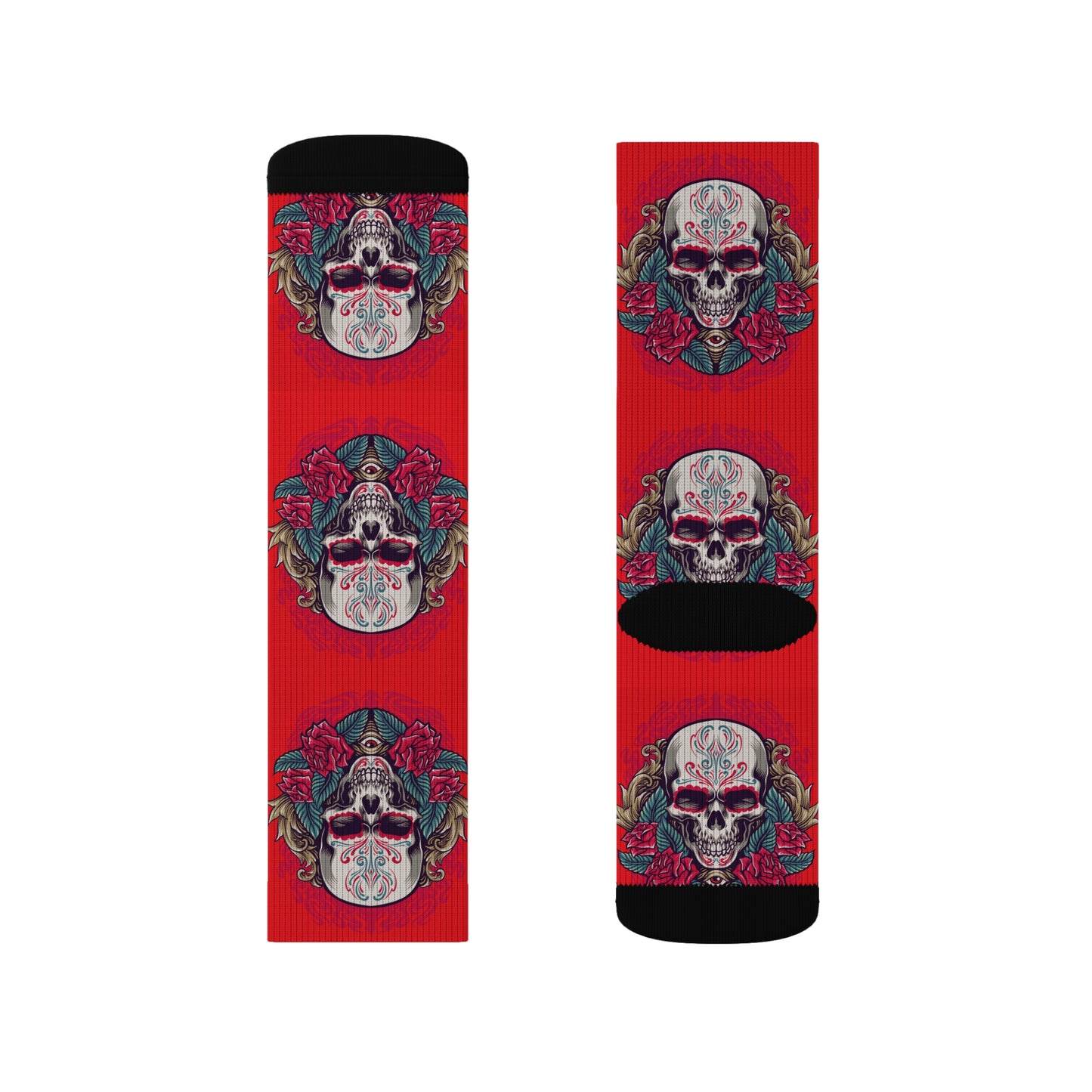 Gothic Skull Pattern Socks, Unique Gift for Halloween, Cozy Wear for Festivals, Sublimation Socks, Comfortable Everyday Socks