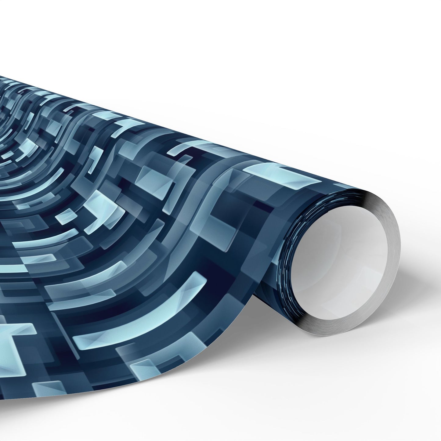 Modern Geometric Wrapping Paper Roll, Blue Abstract Gift Wrap, Stylish Packaging for All Occasions, Birthday, Holiday, Wedding, Celebration