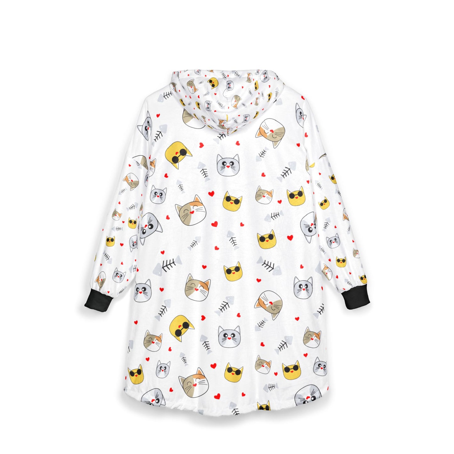 Cozy Unisex Hooded Blanket with Whimsical Animal Print