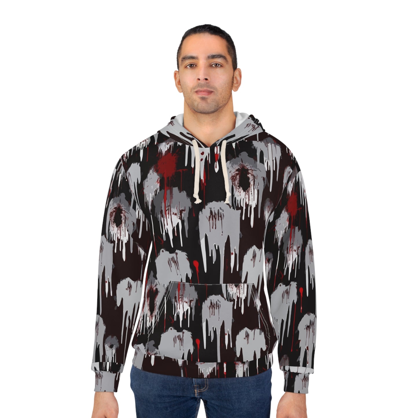 Artistic Graphic Pullover Hoodie, Stylish Sweatshirt, Unique Fashion Hoodie, Cozy Layering Piece, Casual Wear, Trendy Gift Idea