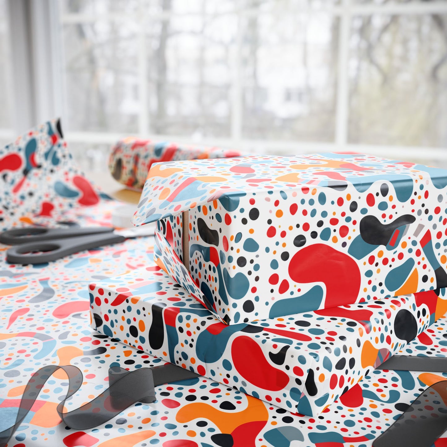 Vibrant Gift Wrapping Paper, Colorful Wrap for Birthdays, Holidays, Parties, Eco-friendly Roll for Presents, Unique Gift Wrap