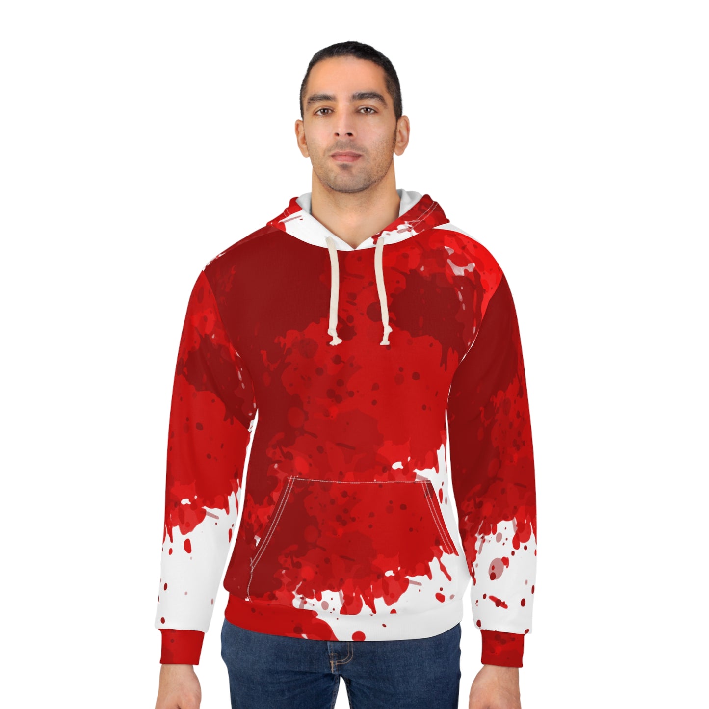 Bold Splatter Design Unisex Pullover Hoodie, Casual Streetwear, Unique Gift, Festival Fashion, Cozy Layering