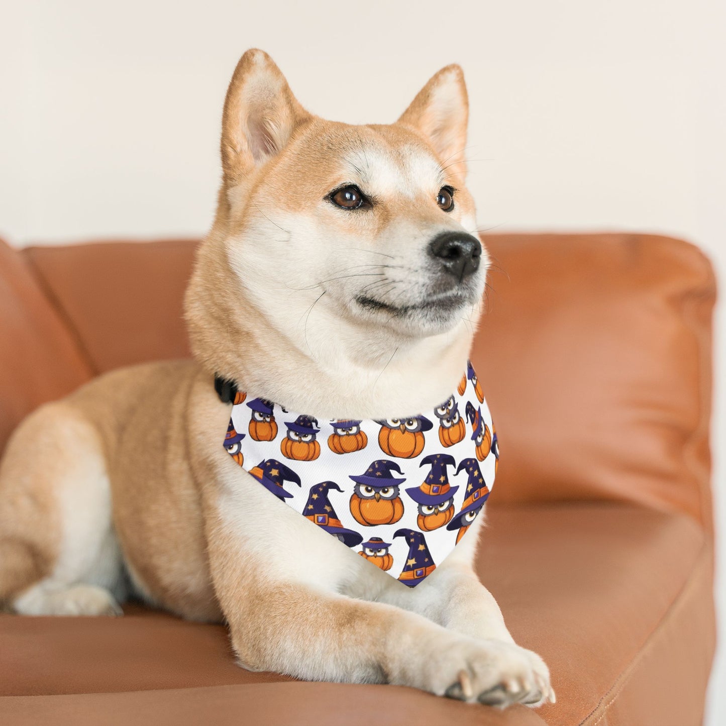 Adorable Halloween Pet Bandana Collar | Cute Pumpkin & Owl Print, Dog Accessory, Pet Costume, Holiday Gear, Gifts for Pet Lovers