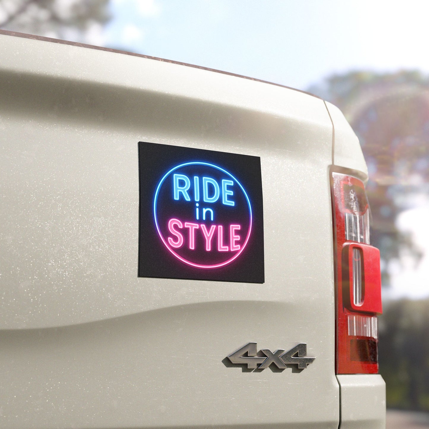 Neon Ride in Style Car Magnets | Fun Auto Decor, Car Accessories, Gift for Drivers, Road Trip Essentials, Unique Vehicle Charm