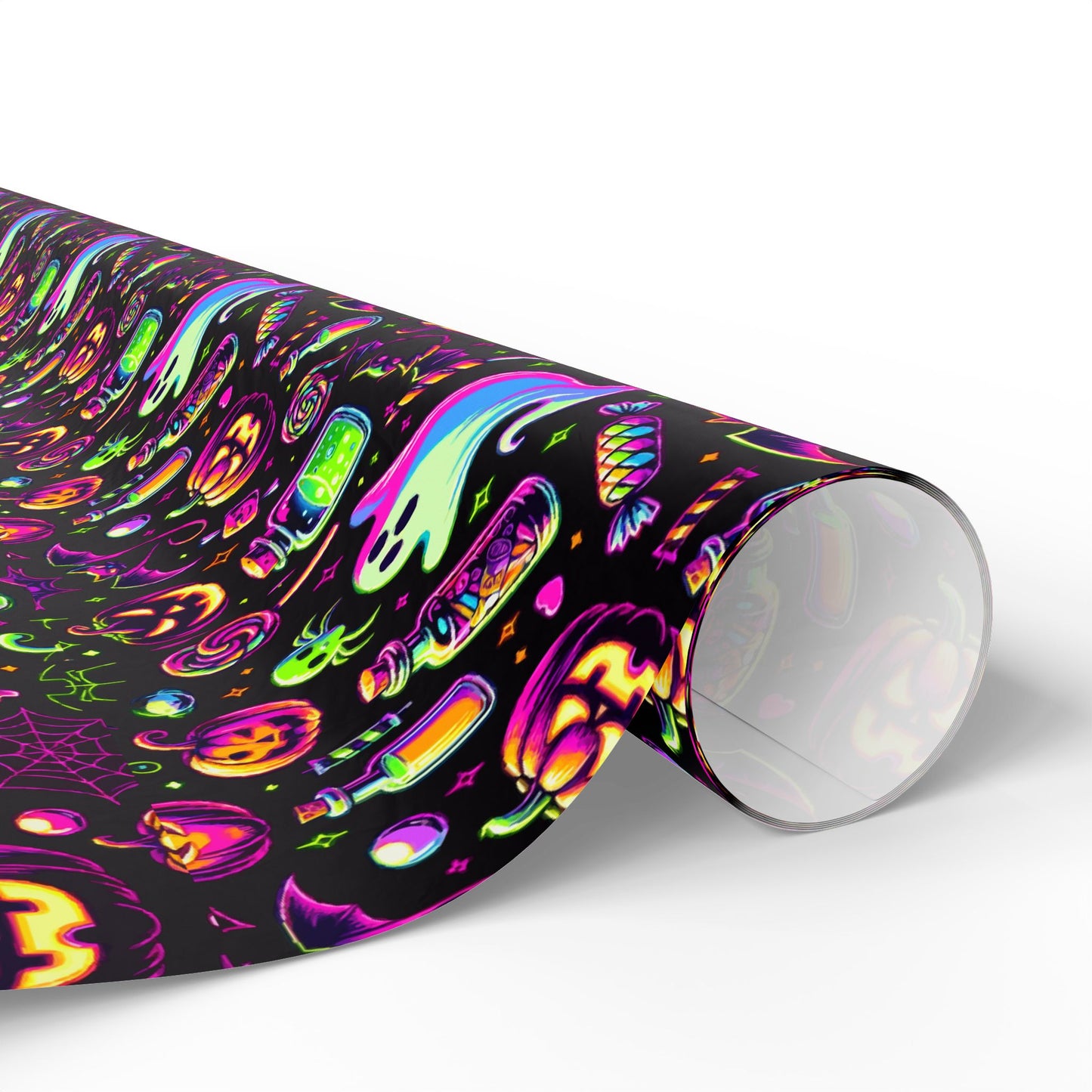 Vibrant Halloween Wrapping Paper, Colorful Gift Wrap for Birthdays, Parties, and Holidays, Unique Patterns and Designs