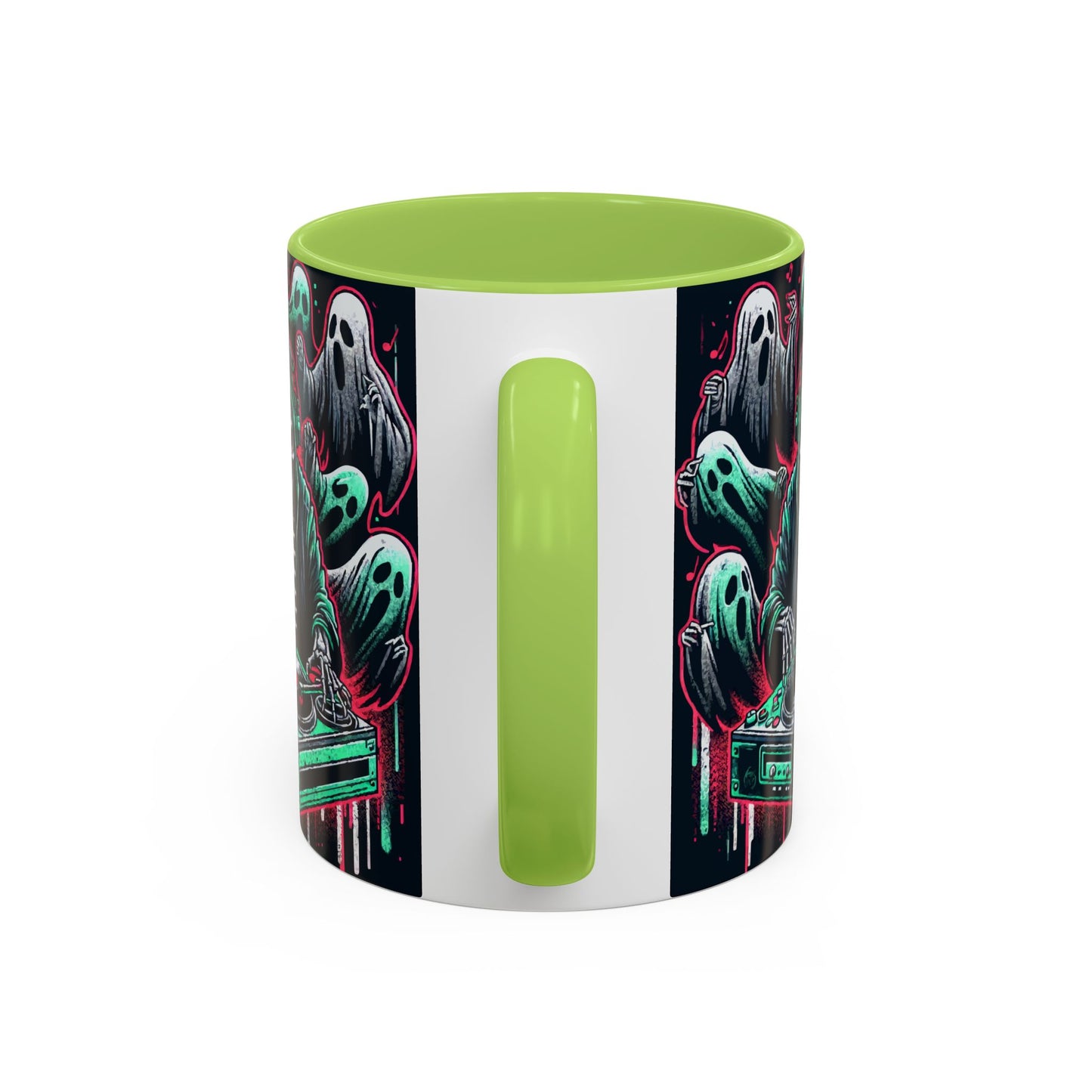 Gothic Coffee Mug, Spooky Mug, Halloween Gift, Ghost-Themed Drinkware, DJ Skull Mug, Music Lover’s Mug