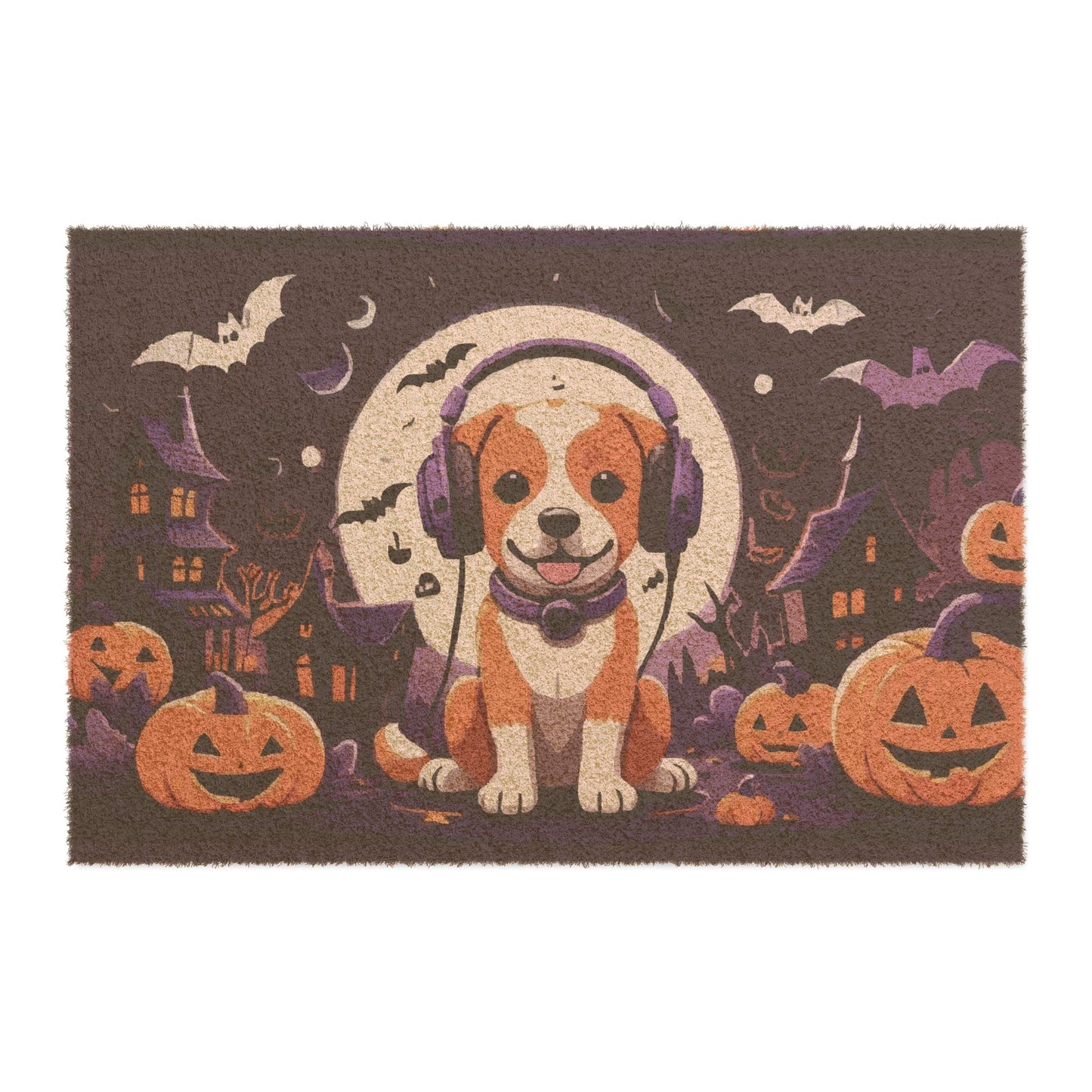 Halloween Dog Coaster Doormat, Spooky Welcome Mat, Pet Lover Gift, Dog Decor, Fall Home Decoration