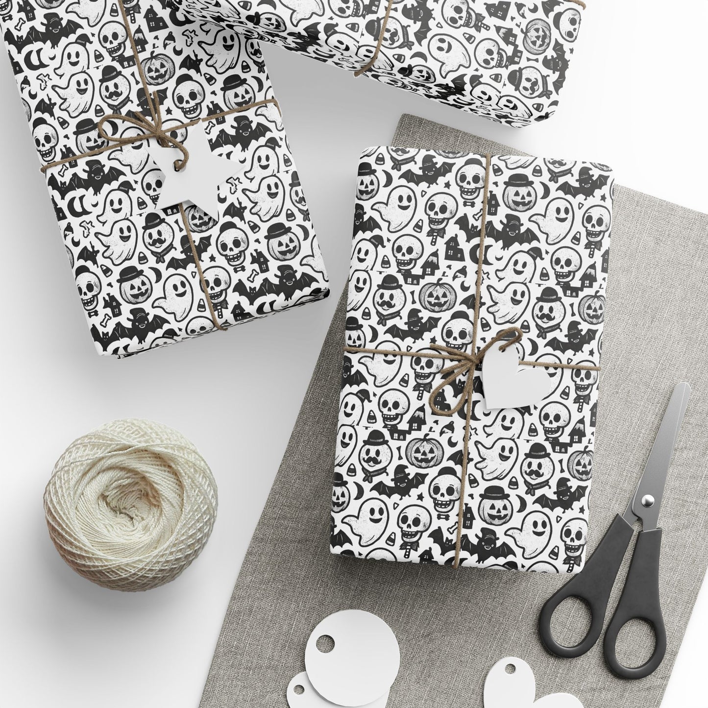 Stylish Wrapping Paper for Unique Gifts, Skull Print Gift Wrap, Halloween Party Supplies, Eco-Friendly Gift Wrapping, Home Decor Accent