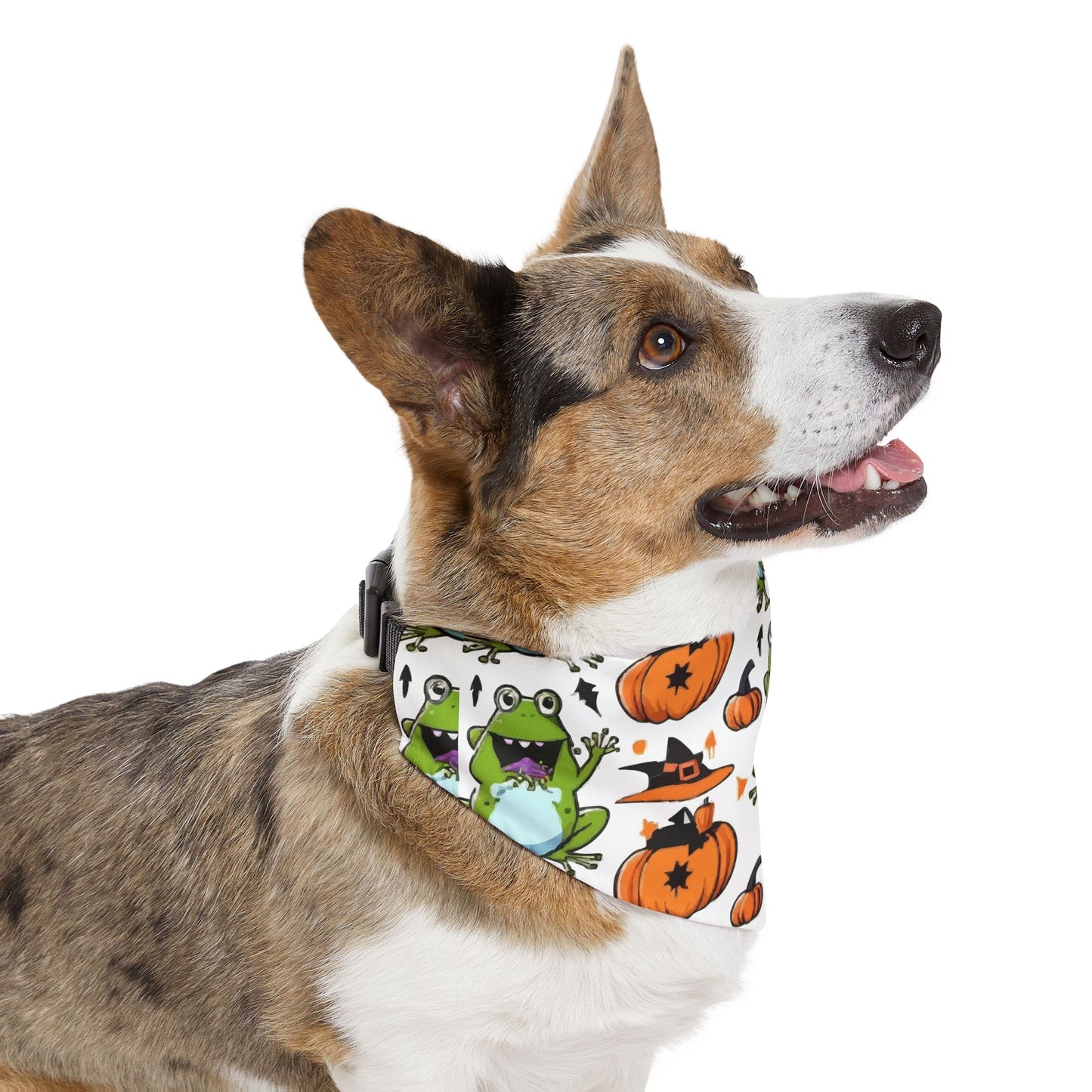 Halloween Frog Pet Bandana Collar, Cute Dog Scarf, Fall Accessories, Pet Costume, Halloween Pet Apparel, Festive Dog Wear