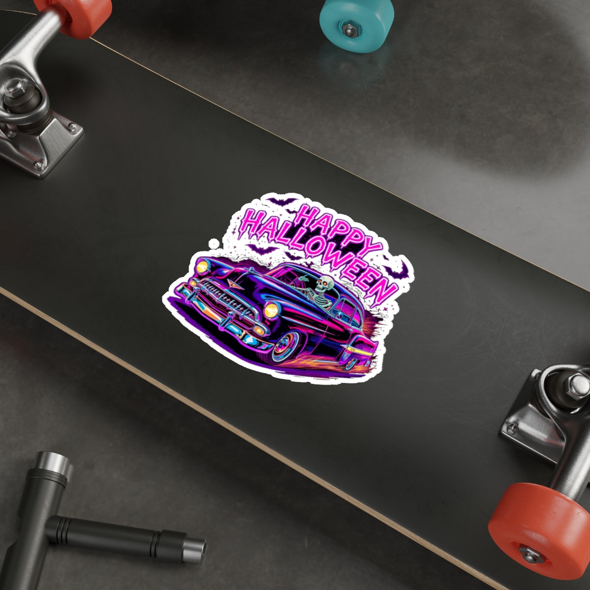 Halloween Skeleton Car Die-Cut Stickers | Spooky Decor, Laptop Sticker, Halloween Gift, Seasonal Décor, Trick or Treat