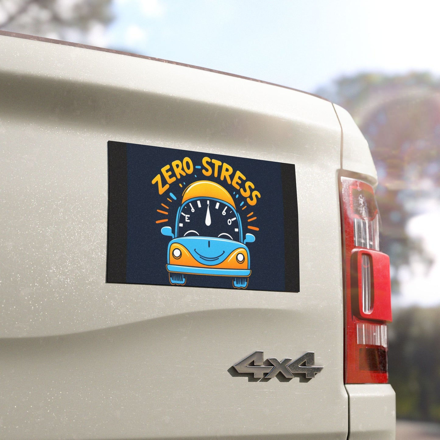 Fun Car Magnet - Zero Stress! | Peaceful Driving Vibe, Auto Decor, Gift for Car Enthusiasts, Unique Car Accessories, Road Trip Decor