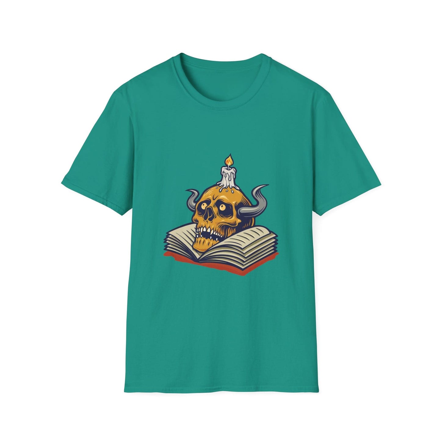Human Skull and Book with Candle - Mleem