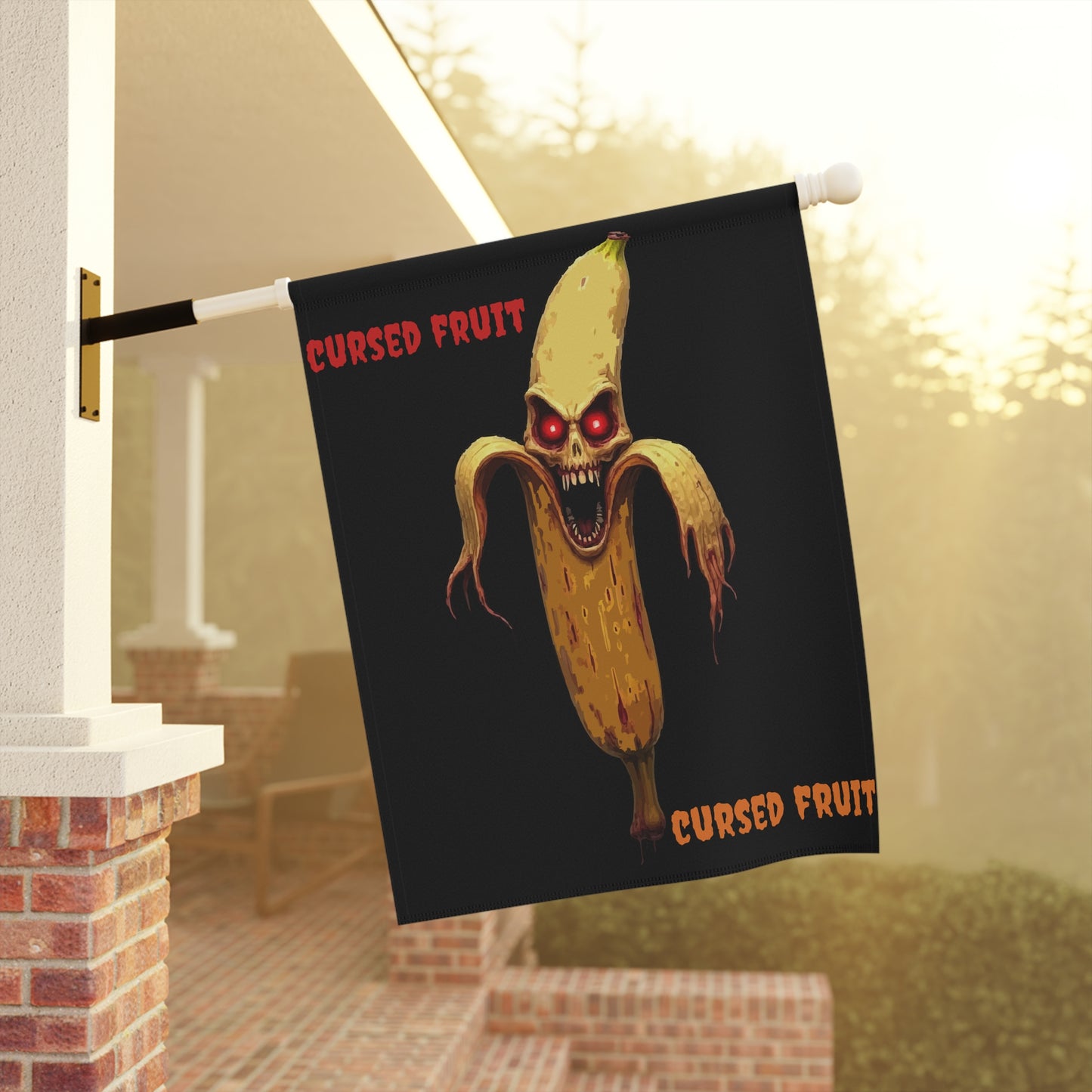 Cursed Fruit Garden Banner, Halloween Decor, Spooky Garden Flag, Yard Art, Outdoor Decorations, Fun Home Accessories