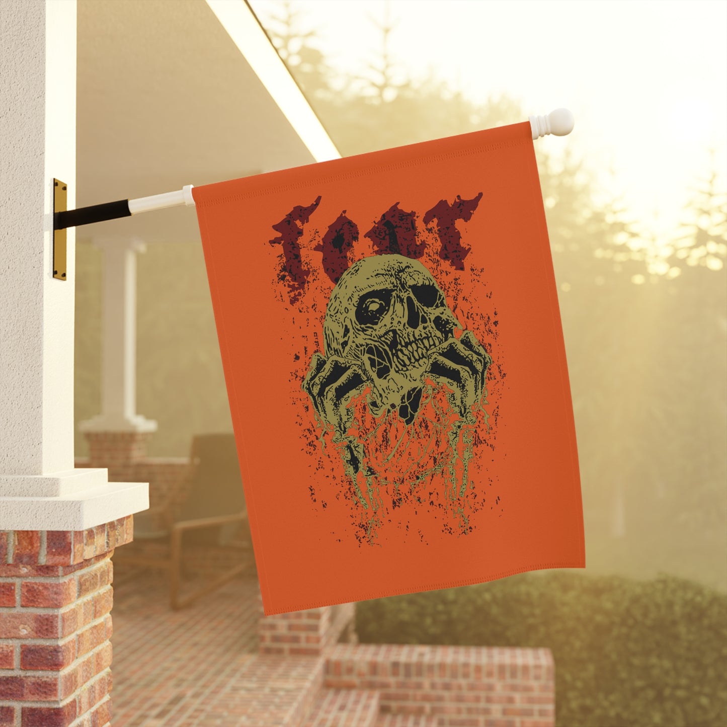 Halloween Garden Banner with Skull Design, Scary Outdoor Décor for Fall, Halloween Parties and Events, Spooky Home Decoration