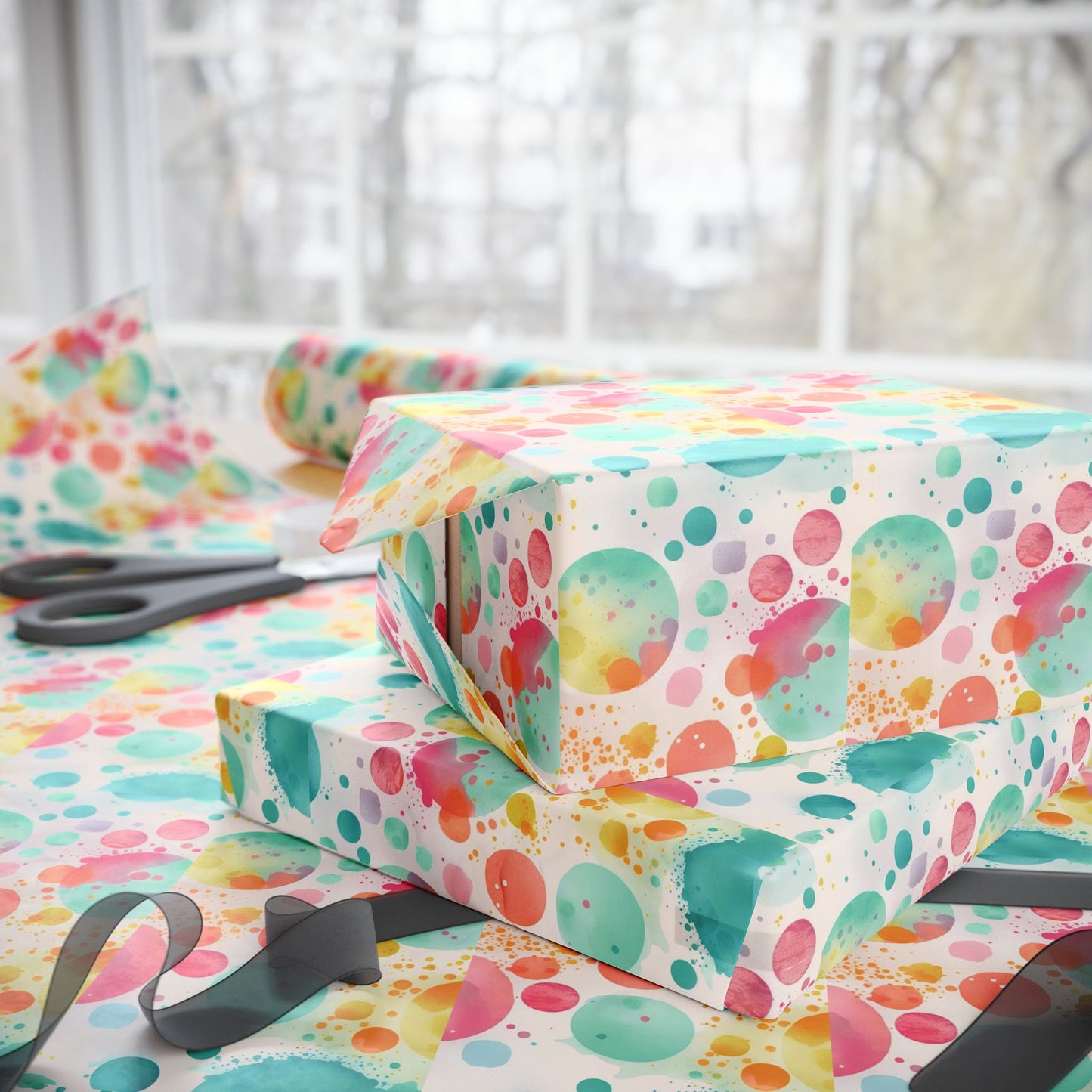 Vibrant Wrapping Paper Roll for All Occasions, Gift Wrap, Birthday, Holiday, Party Supplies, Eco-Friendly Gift Wrap