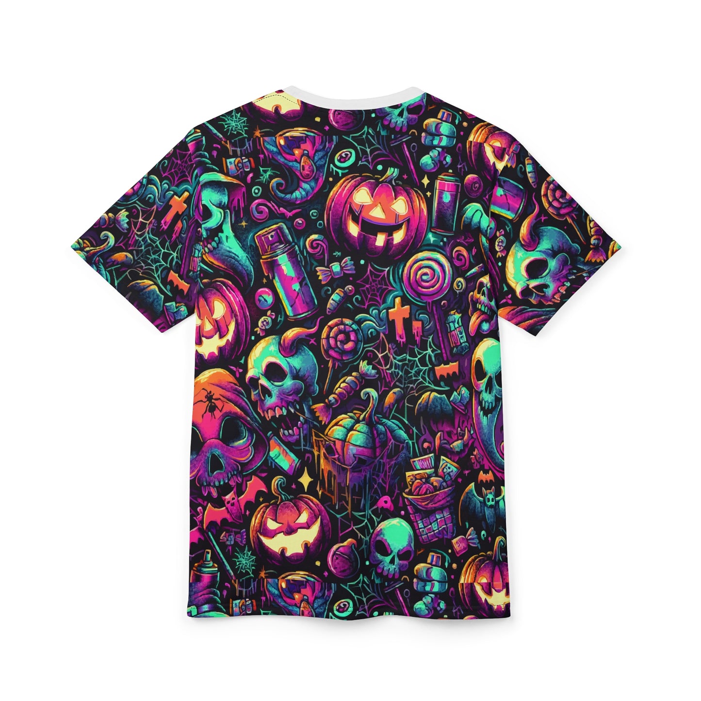 Halloween Vibes Unisex Cut & Sew Tee, Spooky Shirt for Parties, Haunted Home Decor, Treat or Treat Celebration Tee, Unique Costume Top