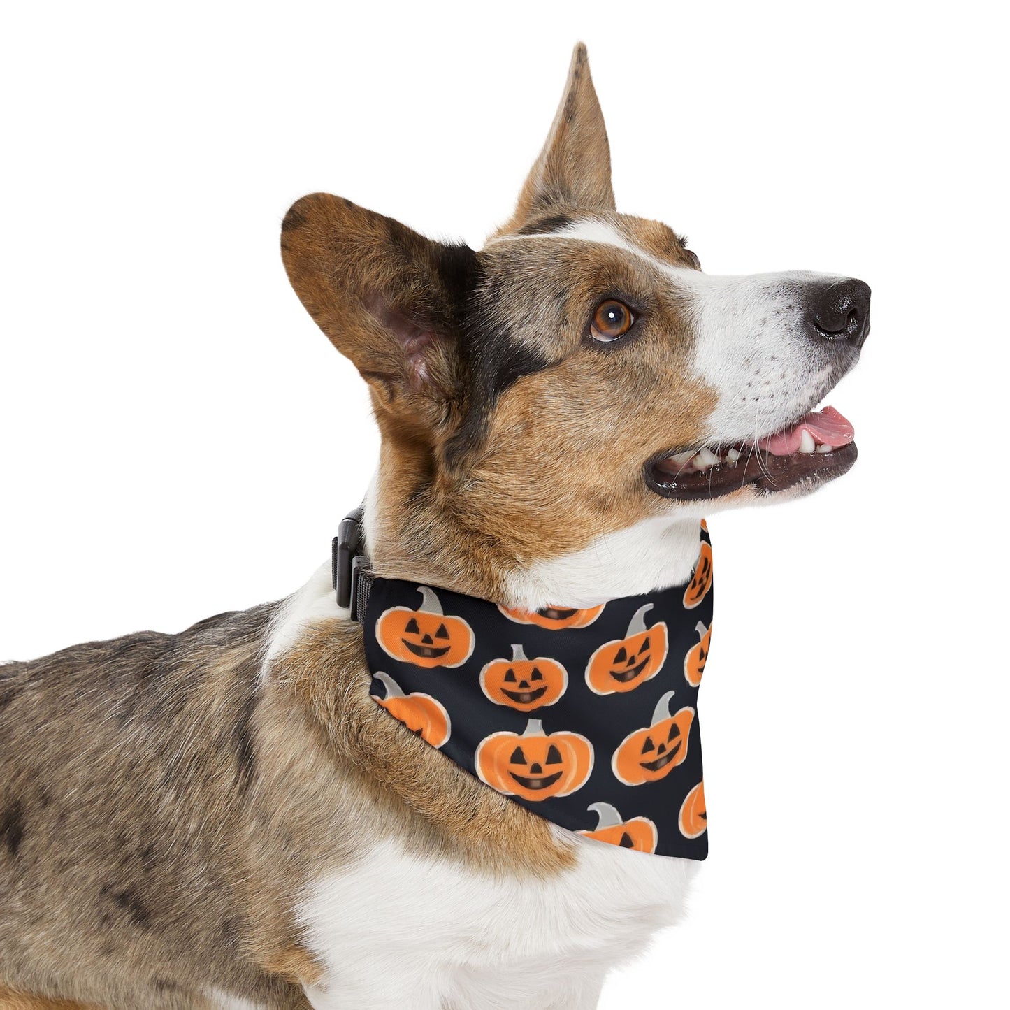 Pumpkin Print Pet Bandana Collar, Halloween Dog Accessory, Spooky Pet Fashion, Fall Outfit for Dogs, Dog Costume, Pet Halloween Gear