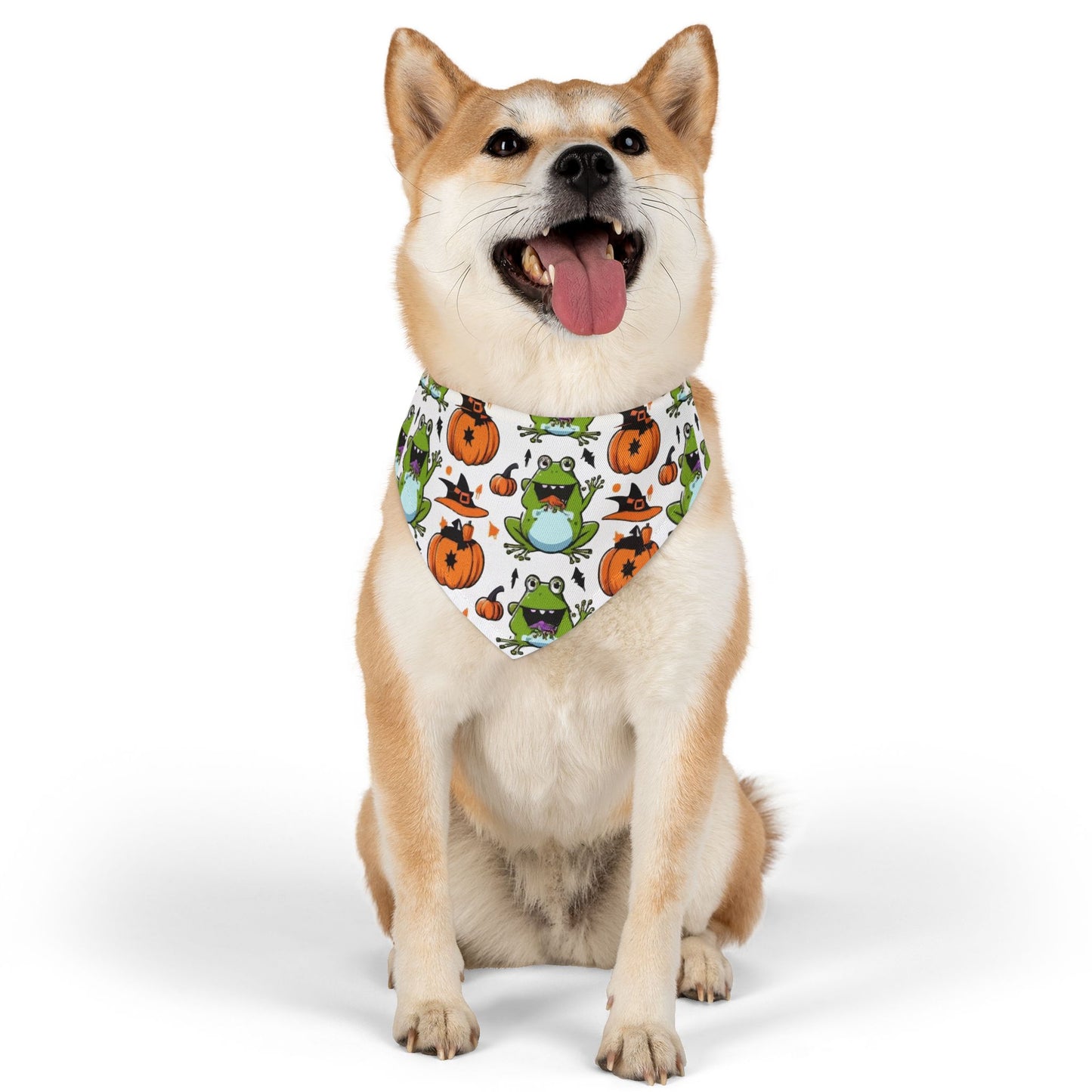 Halloween Frog Pet Bandana Collar, Cute Dog Scarf, Fall Accessories, Pet Costume, Halloween Pet Apparel, Festive Dog Wear