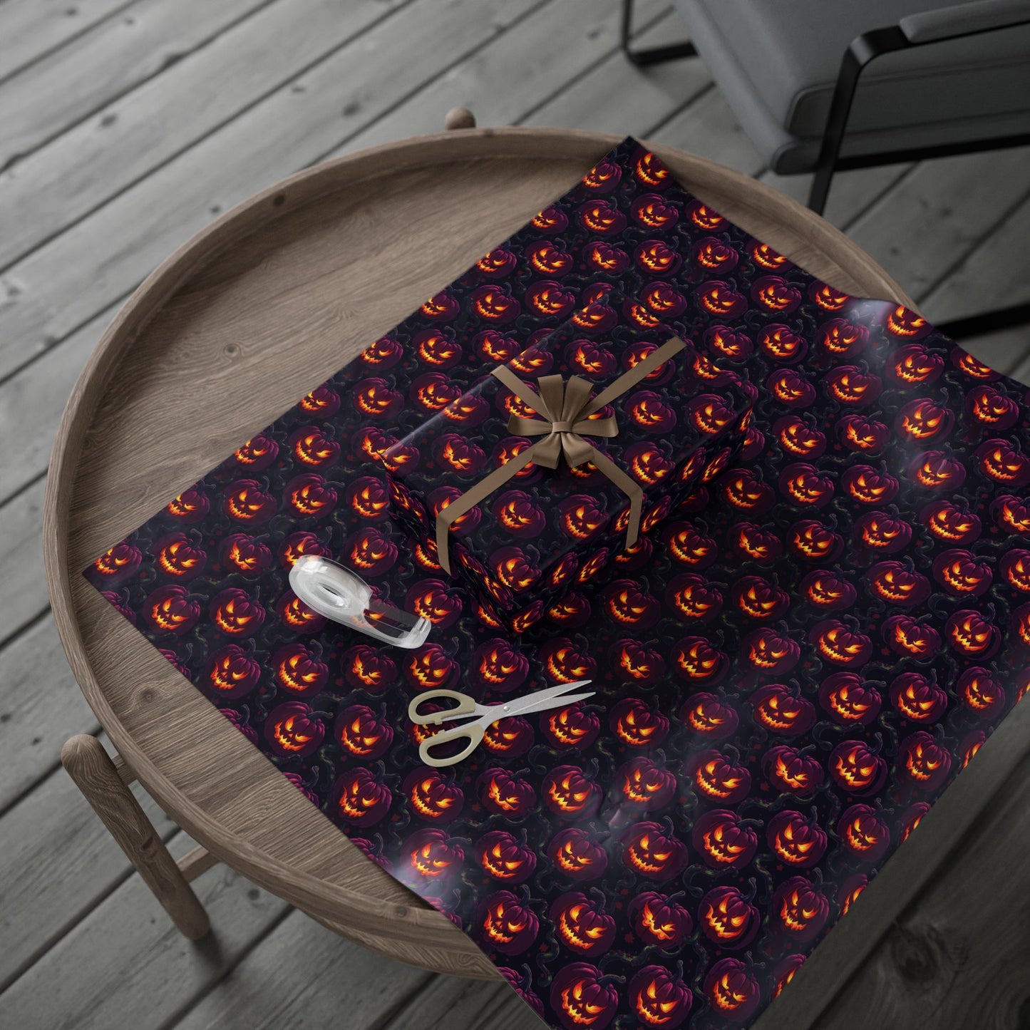 Halloween Themed Wrapping Paper, Festive Gift Wrap, Spooky Gift Wrap for Fall, Pumpkin Gift Wrap, Holiday Wrapping Sheets